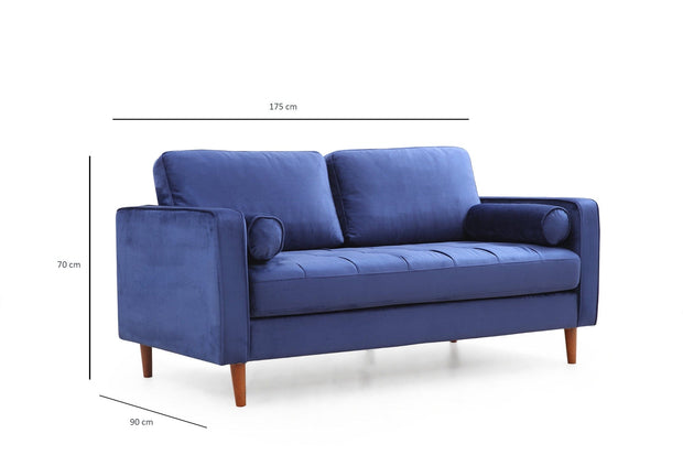 Asir Divano 2 posti in velluto Rome Blu