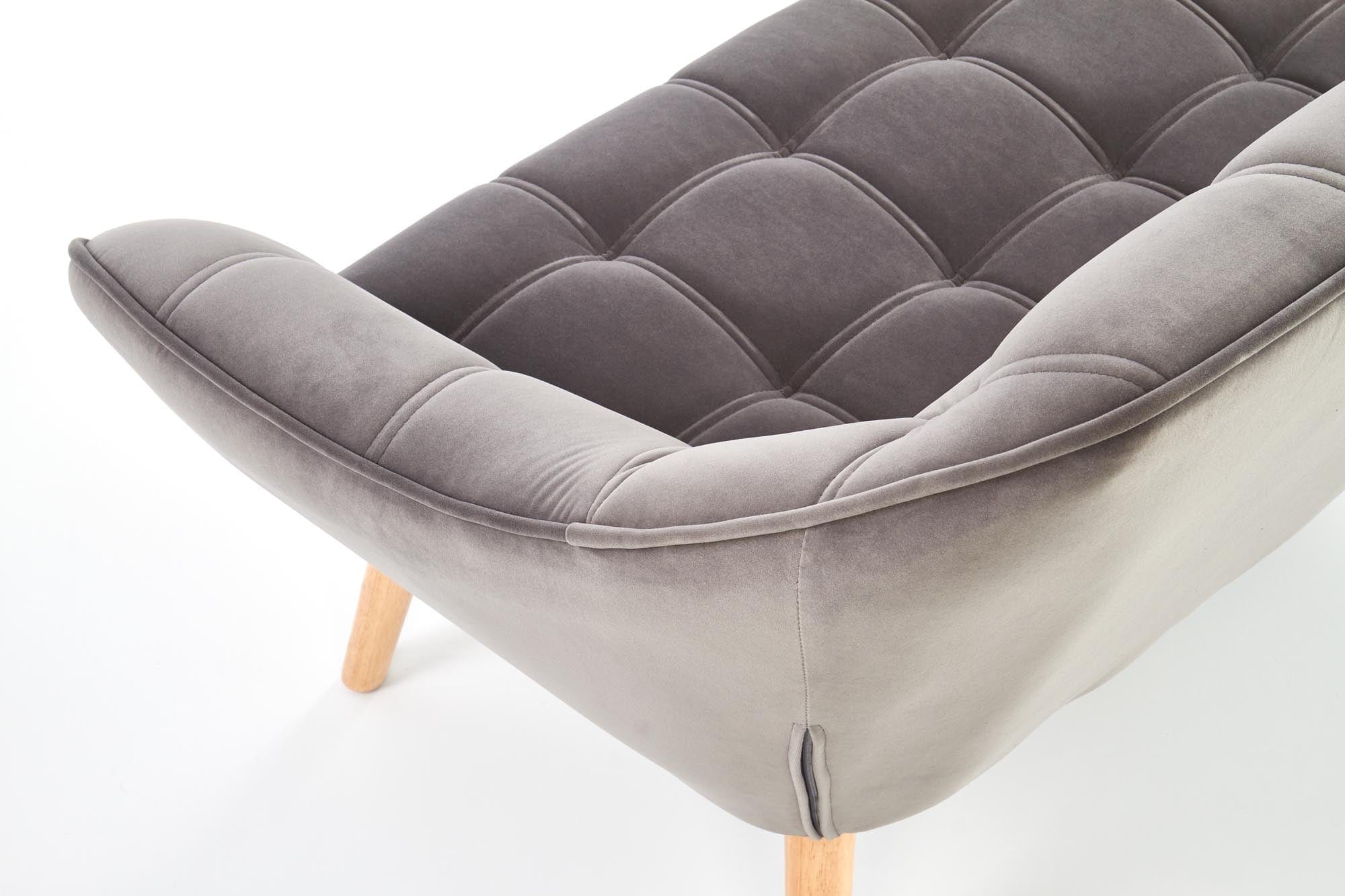 Halmar Divano 2 posti in velluto Romulus XL Grigio