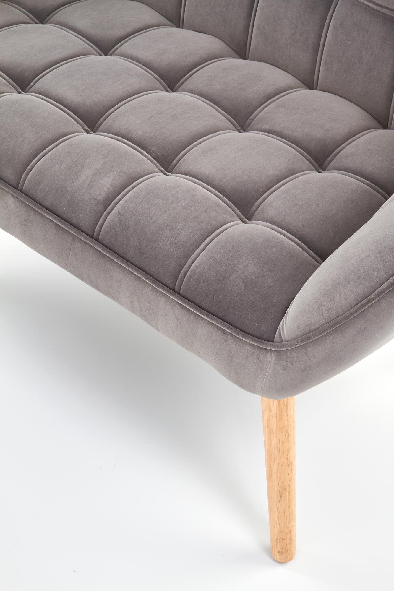 Halmar Divano 2 posti in velluto Romulus XL Grigio