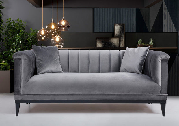 Asir Divano 2 posti in velluto Trendy Grigio