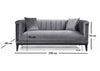 Asir Divano 2 posti in velluto Trendy Grigio