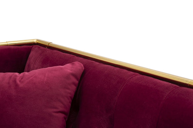Mauro Ferretti Divano 2 Posti Luxury Bordeaux cm 153x78x79