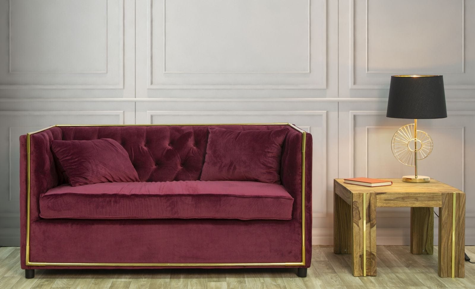 Mauro Ferretti Divano 2 Posti Luxury Bordeaux cm 153x78x79