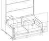 Lenart Divano 3 posti in tessuto BC19 Beige, per Letto a Scomparsa Bed Concept Verticale, 160 x 200 cm