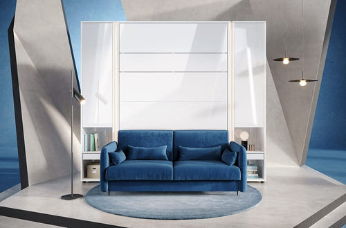 Lenart Divano 3 posti in tessuto BC19 Blu, per Letto a Scomparsa Bed Concept Verticale, 160 x 200 cm