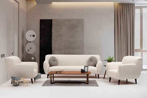 Asir Divano 3 posti in tessuto Enna Beige