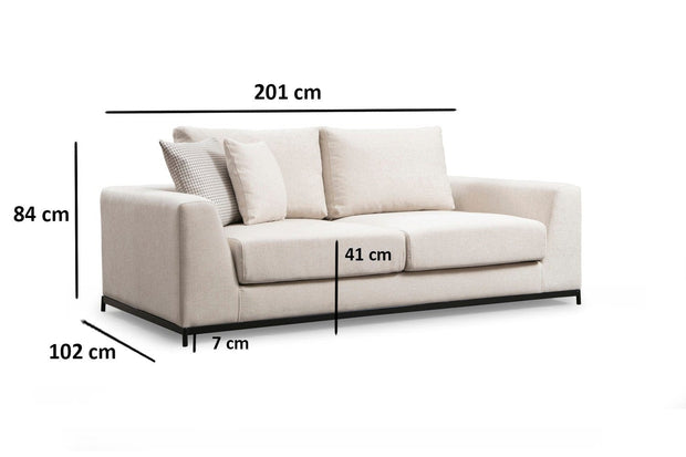 Asir Divano 3 posti in tessuto Line Beige