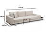 Asir Divano 3 posti in tessuto Line Beige
