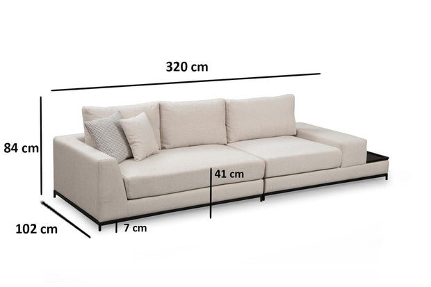 Asir Divano 3 posti in tessuto Line Beige