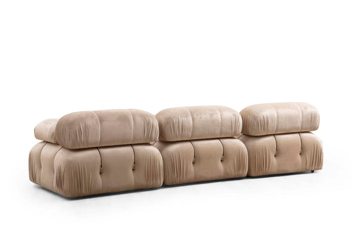 Asir Divano 3 posti in velluto Bubble Velvet Crem II Crema