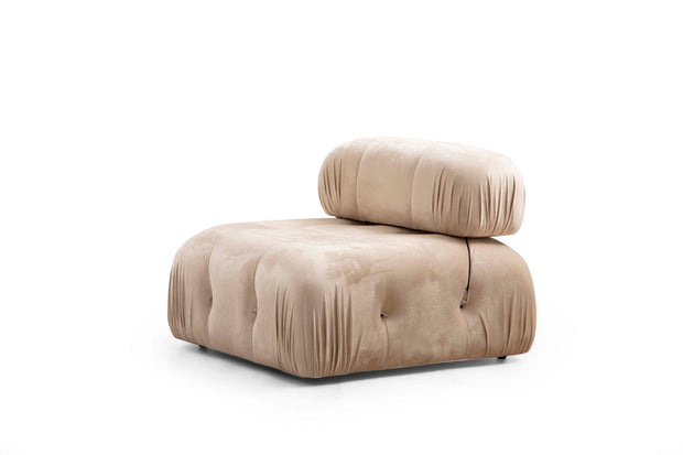 Asir Divano 3 posti in velluto Bubble Velvet Crem II Crema