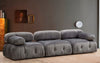 Asir Divano 3 posti in velluto Bubble Velvet Gri Inchis Grigio