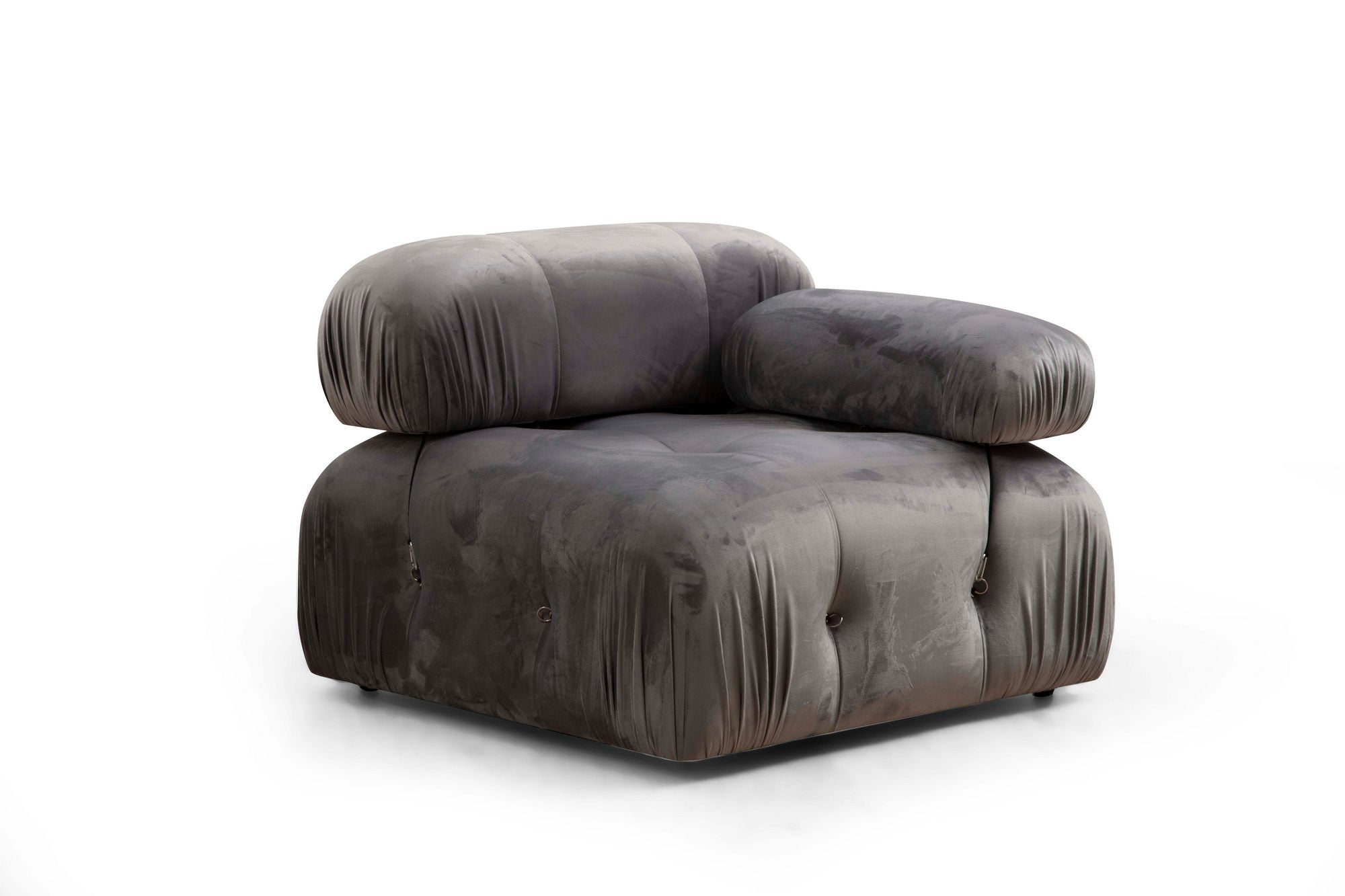 Asir Divano 3 posti in velluto Bubble Velvet Gri Inchis Grigio