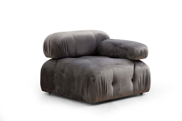 Asir Divano 3 posti in velluto Bubble Velvet Gri Inchis Grigio