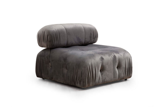 Divano 3 posti in velluto Bubble Velvet Gri Inchis Grigio (4)