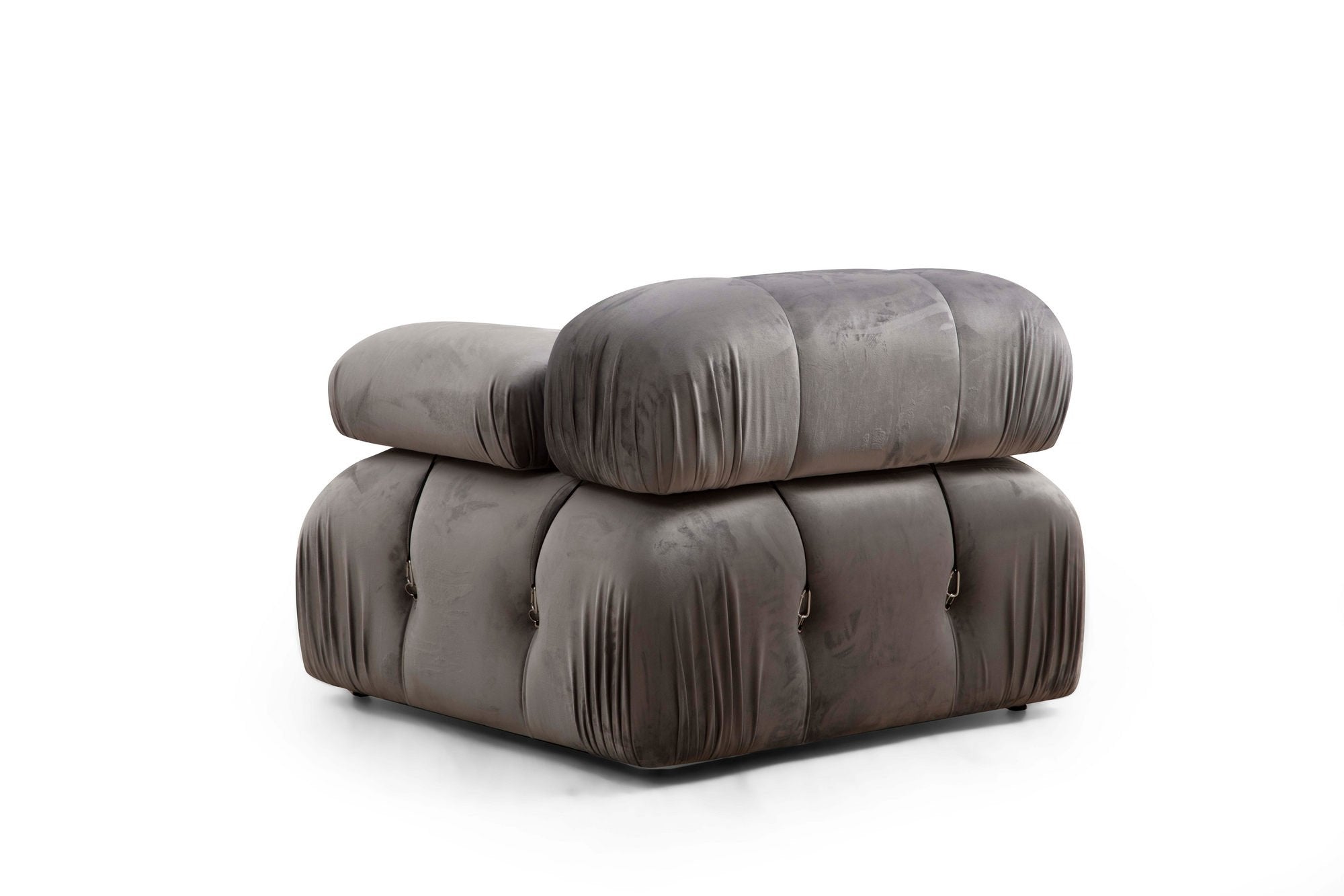 Divano 3 posti in velluto Bubble Velvet Gri Inchis Grigio (6)
