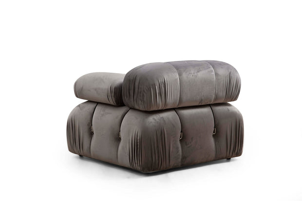 Divano 3 posti in velluto Bubble Velvet Gri Inchis Grigio (6)