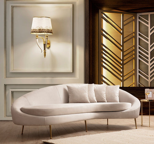Asir Divano 3 posti in velluto Eses I Beige