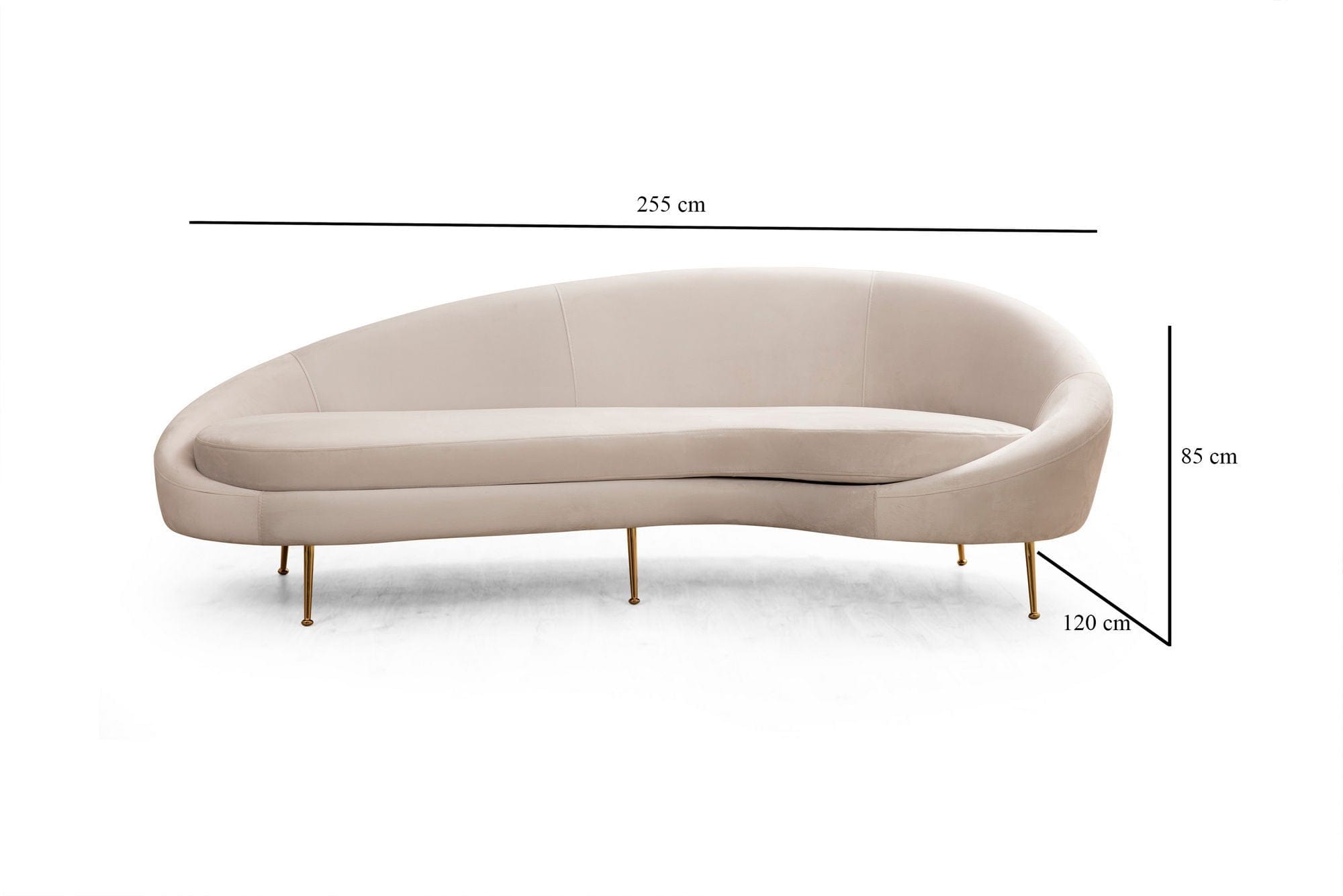 Asir Divano 3 posti in velluto Eses I Beige
