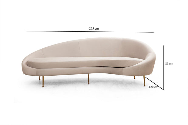 Asir Divano 3 posti in velluto Eses I Beige