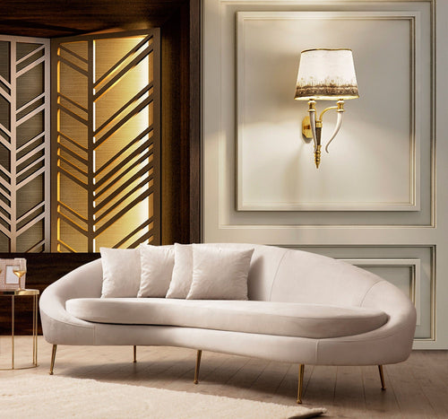 Asir Divano 3 posti in velluto Eses II Beige
