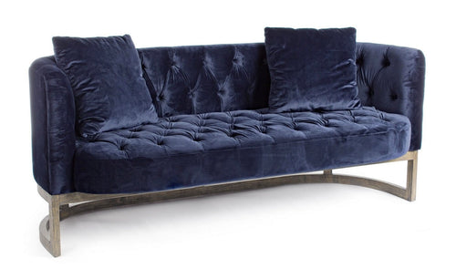 Bizzotto Divano 3 posti in velluto Midway Blu