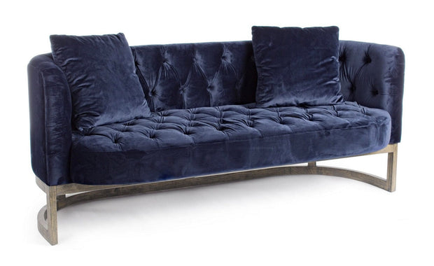 Bizzotto Divano 3 posti in velluto Midway Blu