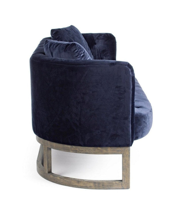 Bizzotto Divano 3 posti in velluto Midway Blu