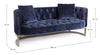 Bizzotto Divano 3 posti in velluto Midway Blu