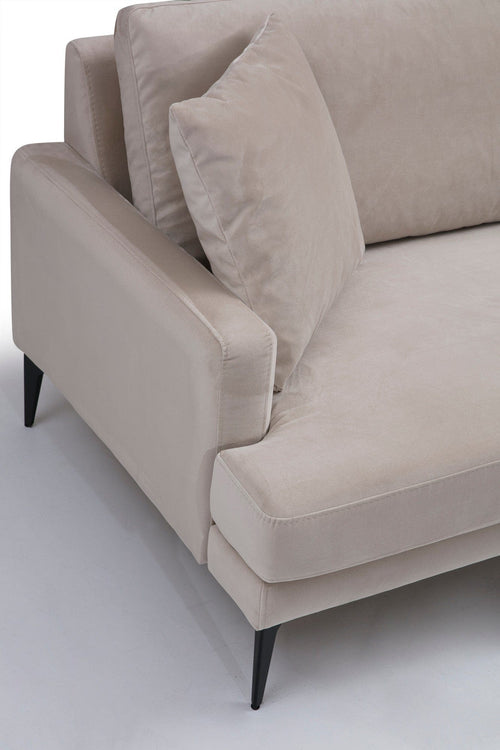 Asir Divano 3 posti in velluto Papira Beige