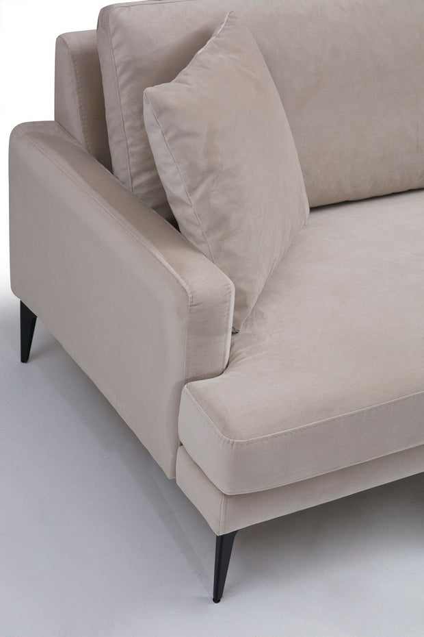 Asir Divano 3 posti in velluto Papira Beige