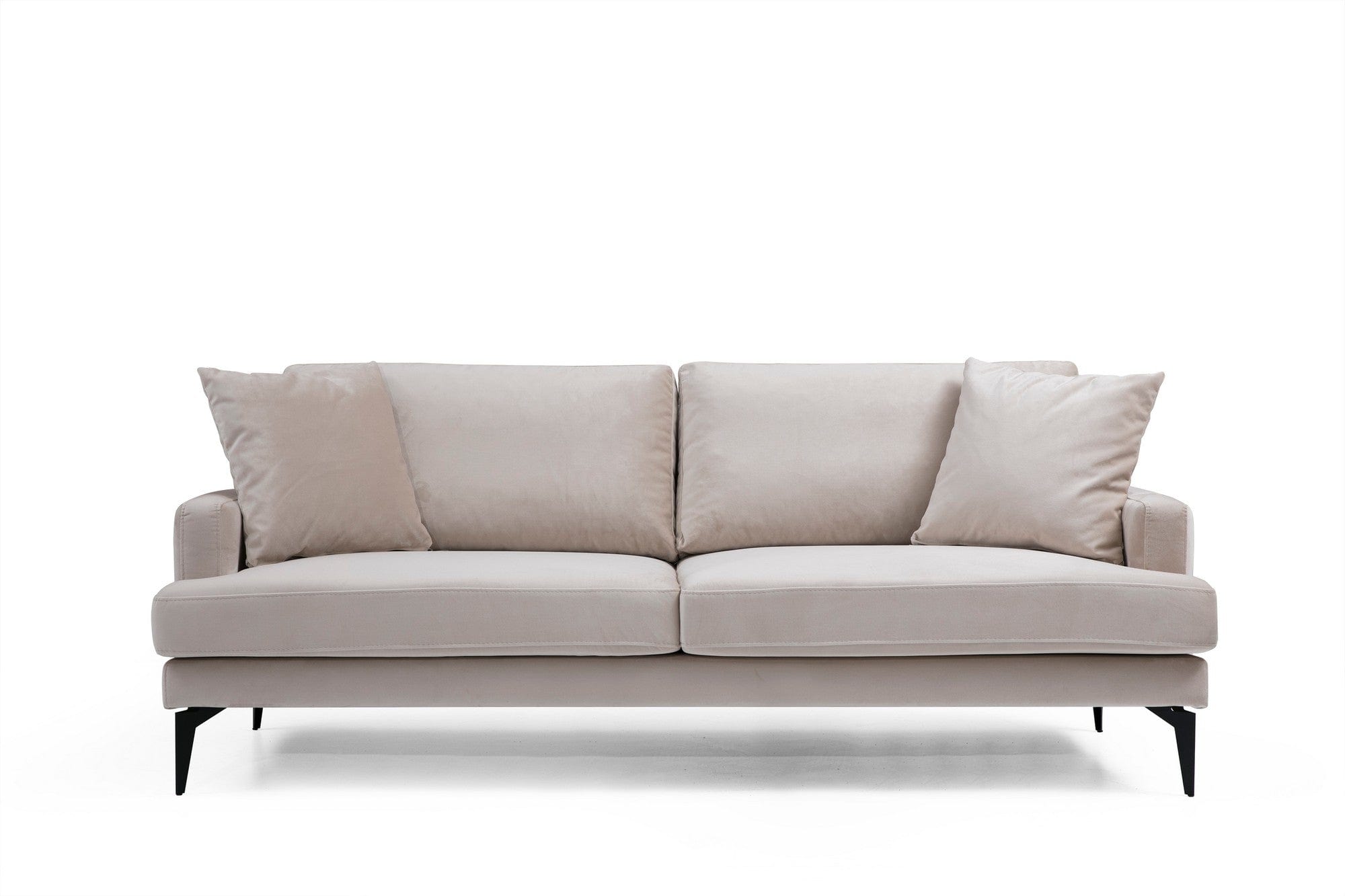 Asir Divano 3 posti in velluto Papira Beige