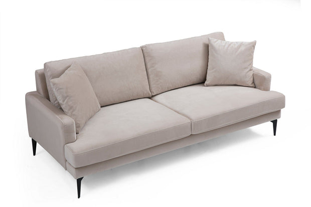 Asir Divano 3 posti in velluto Papira Beige