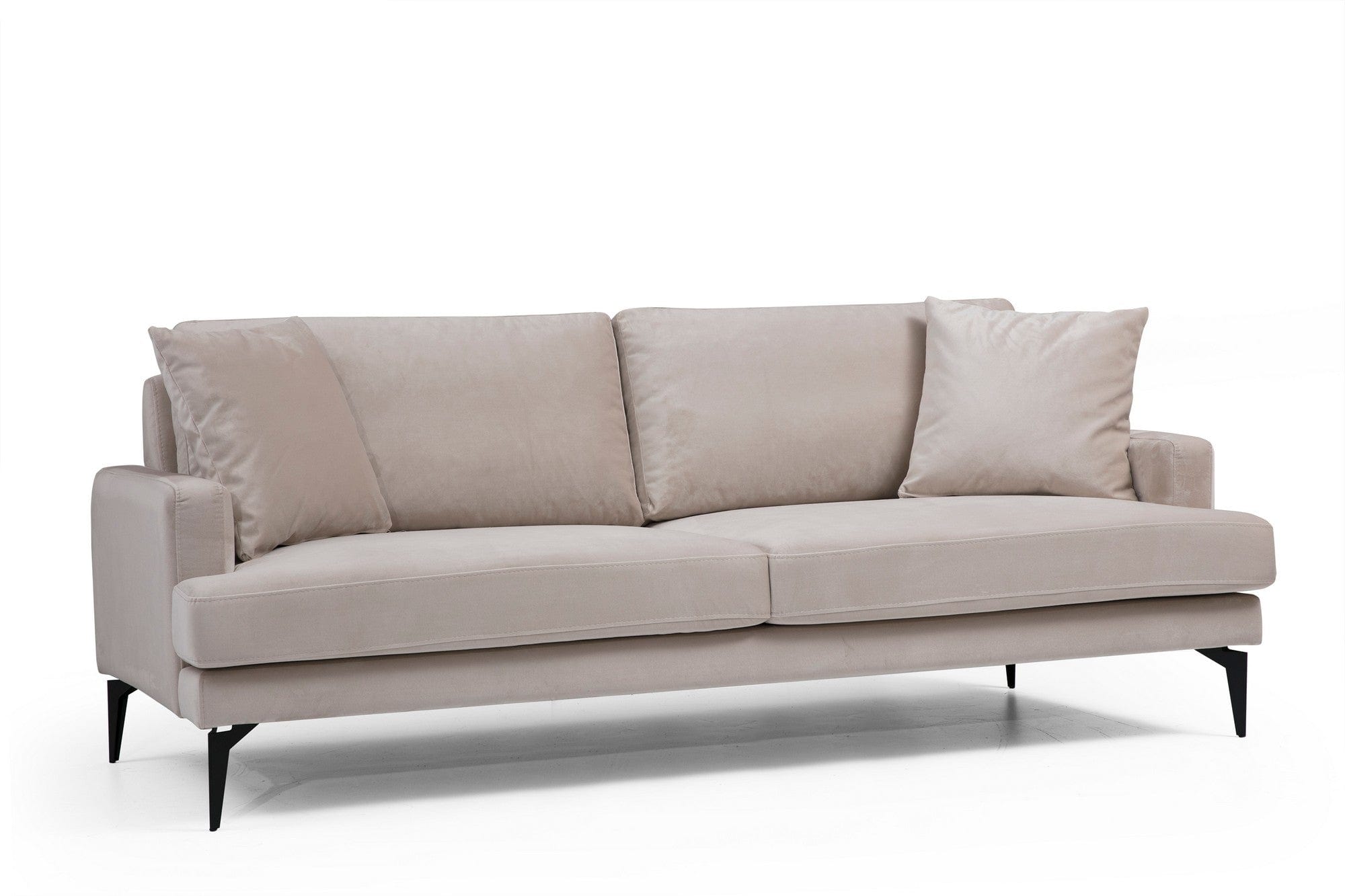 Asir Divano 3 posti in velluto Papira Beige