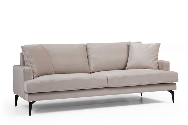 Asir Divano 3 posti in velluto Papira Beige