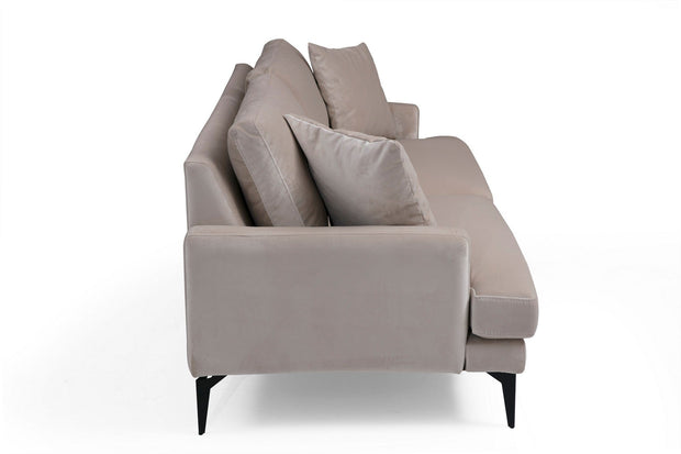 Asir Divano 3 posti in velluto Papira Beige