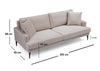 Asir Divano 3 posti in velluto Papira Beige