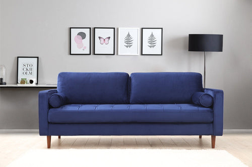 Asir Divano 3 posti in velluto Rome Blu