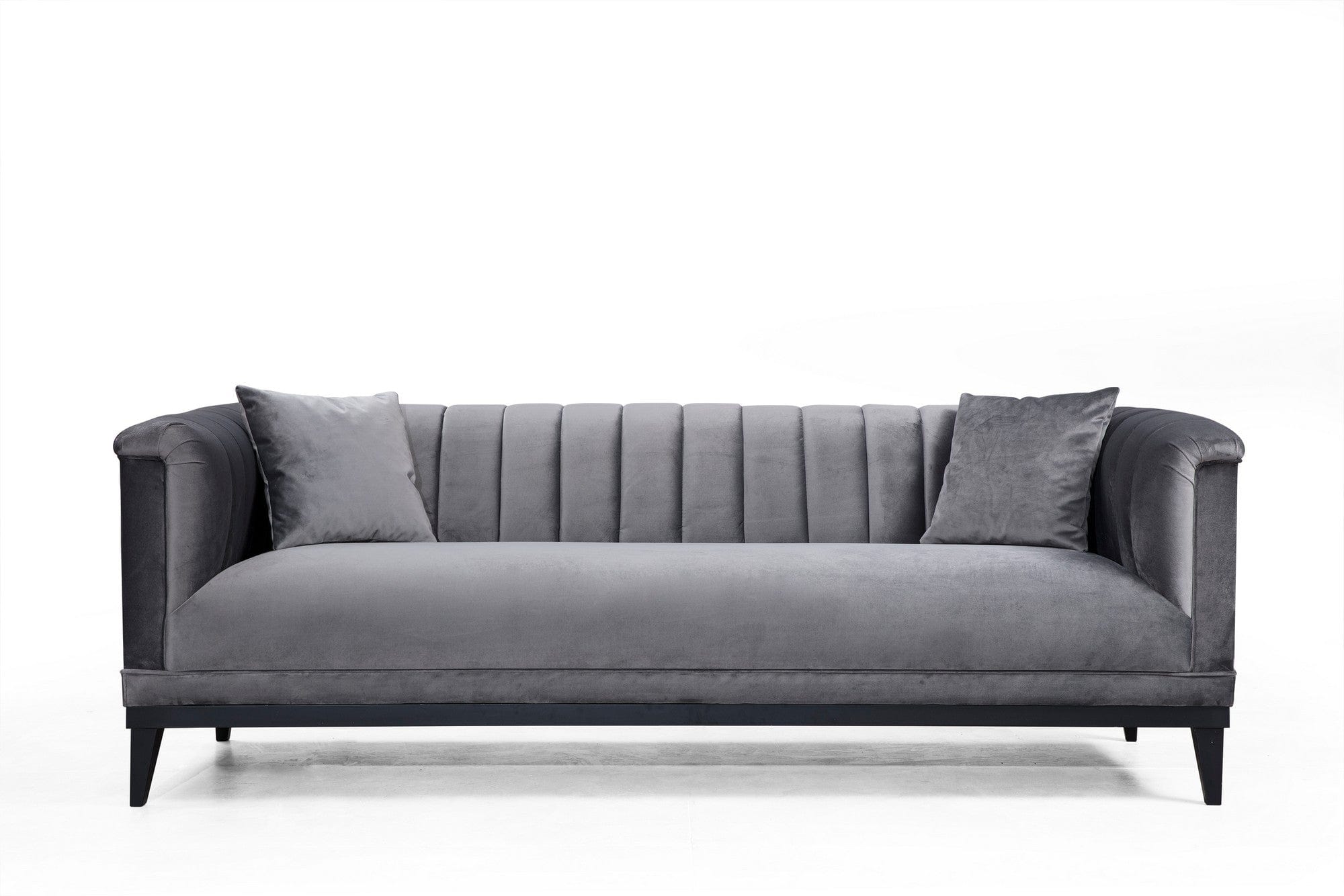 Asir Divano 3 posti in velluto Trendy Grigio