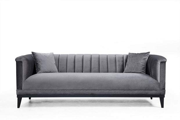 Asir Divano 3 posti in velluto Trendy Grigio