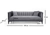 Asir Divano 3 posti in velluto Trendy Grigio