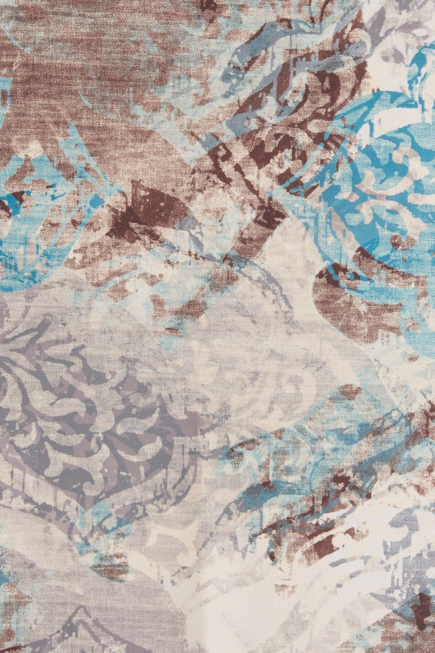 Serhat Divano allungabile con contenitore, rivestito in tessuto 3 posti Mito Turquoise K2, L242xL96xH85 cm