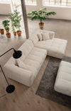 Asir Divano Angolare a destro 3 posti in tessuto Cady 3 Beige