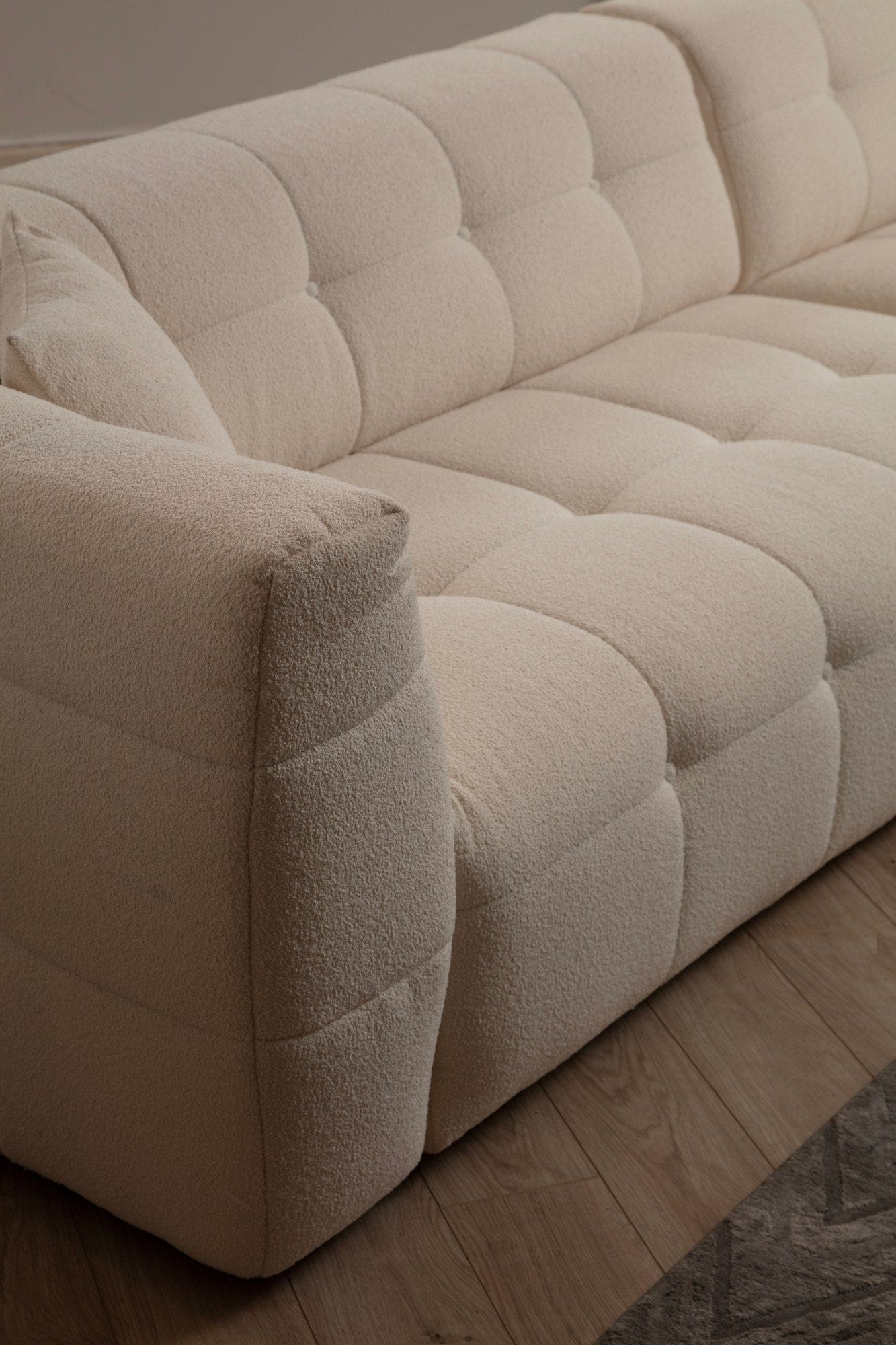 Asir Divano Angolare a destro 3 posti in tessuto Cady 3 Beige