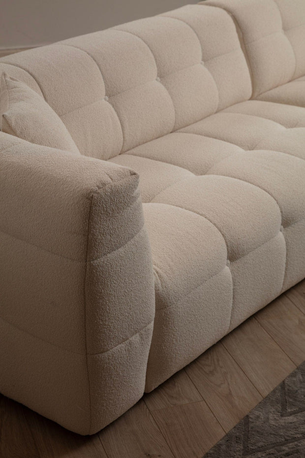 Asir Divano Angolare a destro 3 posti in tessuto Cady 3 Beige