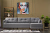 Asir Divano Angolare a destro 3 posti in tessuto Comfort Grigio