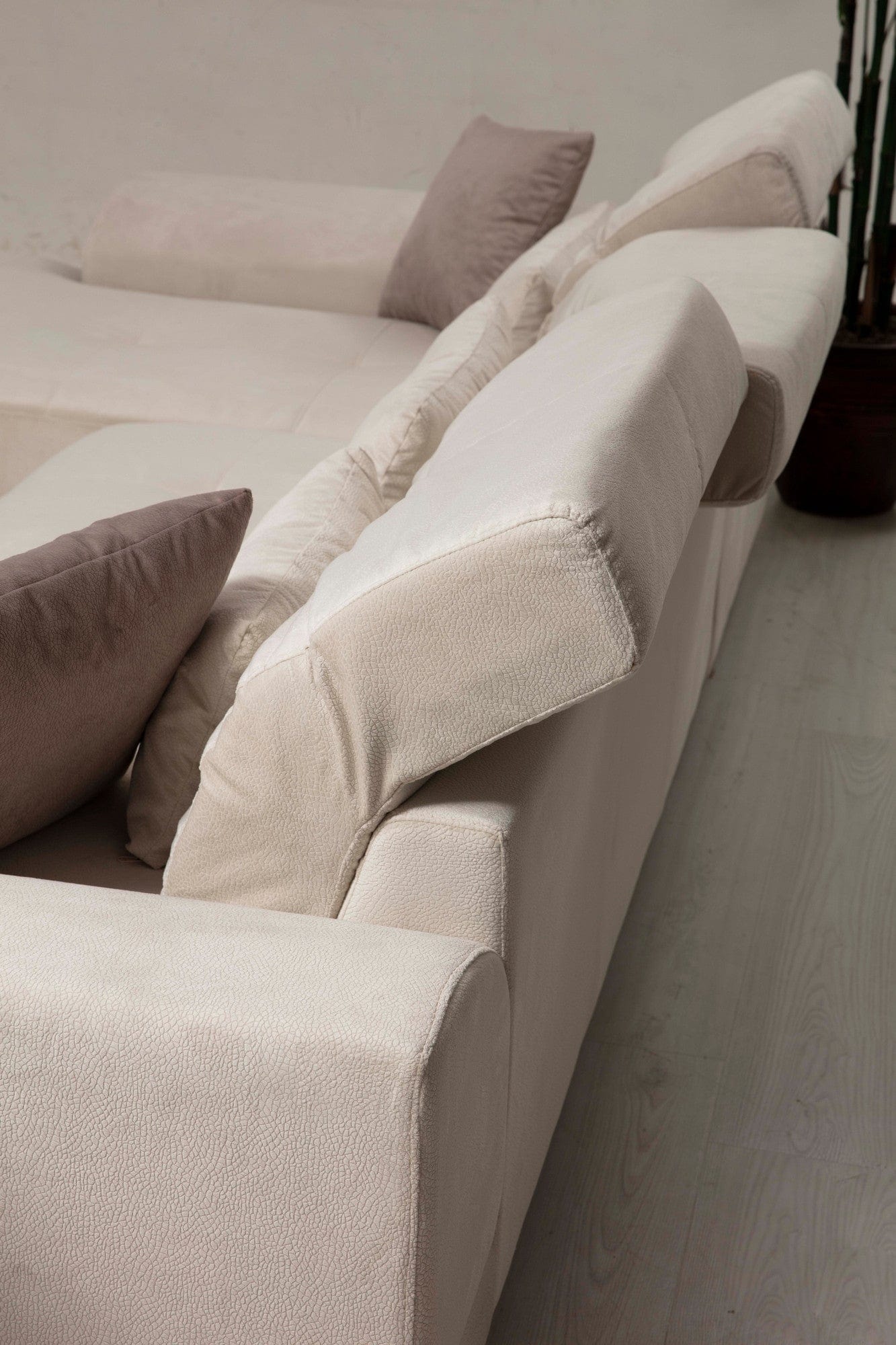 Asir Divano Angolare a destro 3 posti in tessuto Frido Beige