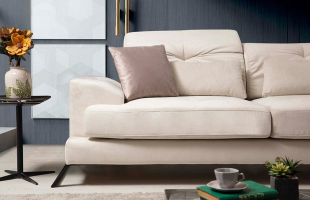 Asir Divano Angolare a destro 3 posti in tessuto Frido Beige
