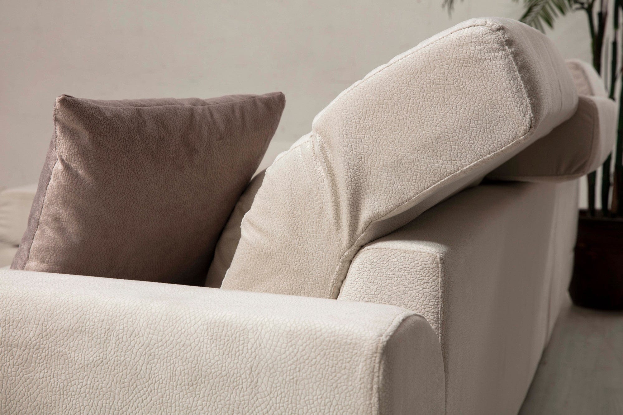 Asir Divano Angolare a destro 3 posti in tessuto Frido Beige
