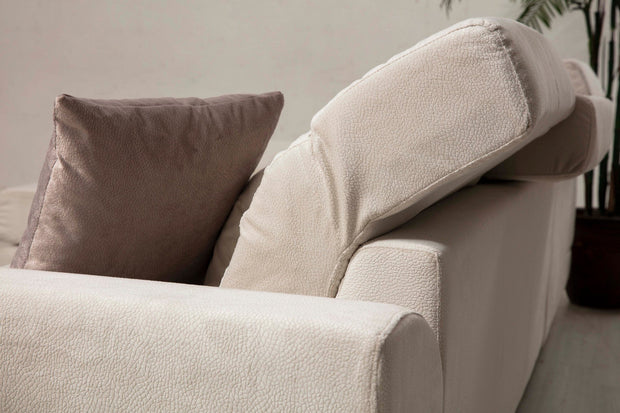 Asir Divano Angolare a destro 3 posti in tessuto Frido Beige